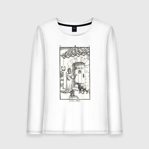 Женский лонгслив Девятые врата Open that which is closed Люцифер LC / Белый – фото 1