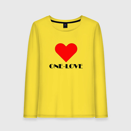 Женский лонгслив One - love / Желтый – фото 1