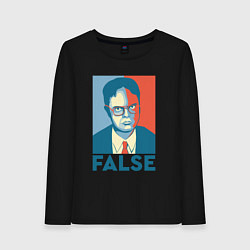 Лонгслив хлопковый женский Dwight false - офис, цвет: черный