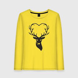 Лонгслив хлопковый женский Love deer, цвет: желтый