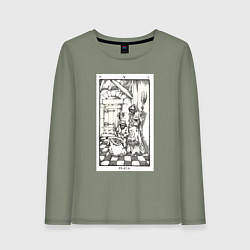Лонгслив хлопковый женский Девятые врата In vain Антихрист AT, цвет: авокадо