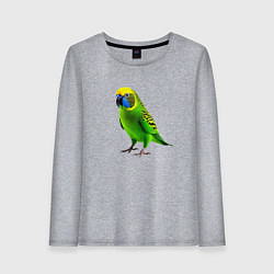 Лонгслив хлопковый женский Зеленый попугай, цвет: меланж