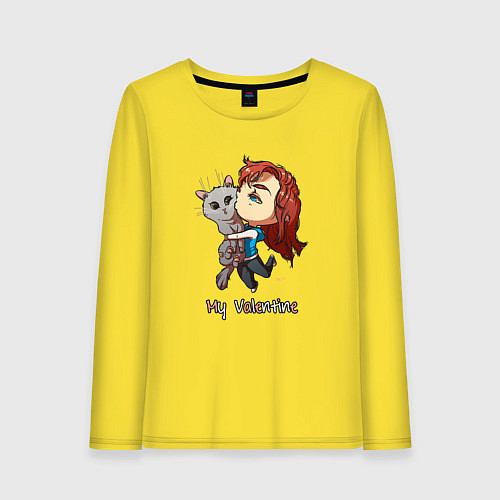 Женский лонгслив My Valentine / Желтый – фото 1