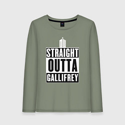 Лонгслив хлопковый женский Straight outta gallifrey, цвет: авокадо