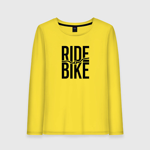 Женский лонгслив Black ride bike / Желтый – фото 1