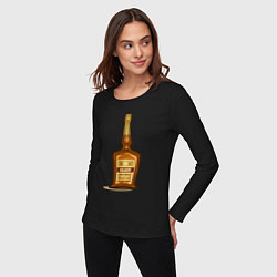 Лонгслив хлопковый женский Brandy bottle, цвет: черный — фото 2