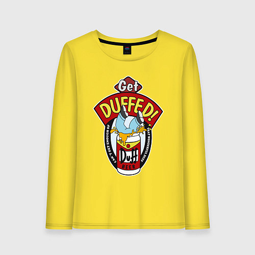 Женский лонгслив Duff beer with Homer / Желтый – фото 1