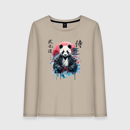 Женский лонгслив Panda - bushido samurai code / Миндальный – фото 1