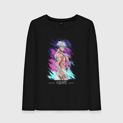 Лонгслив хлопковый женский Сатору Годжо Бесконечность, цвет: черный