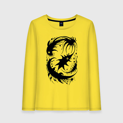 Женский лонгслив Абстрактные твари - нейросеть / Желтый – фото 1