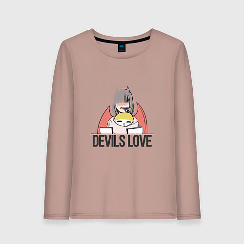 Женский лонгслив Ангелок и демон / Пыльно-розовый – фото 1