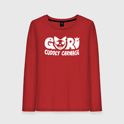 Лонгслив хлопковый женский Goro cuddly carnage logotype, цвет: красный