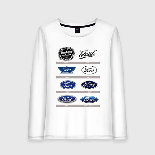 Женский лонгслив Ford логотип / Белый – фото 1