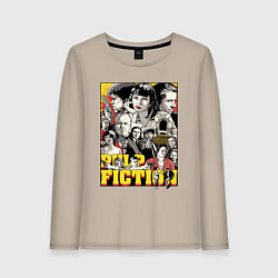 Лонгслив хлопковый женский Pulp fiction - all stars, цвет: миндальный