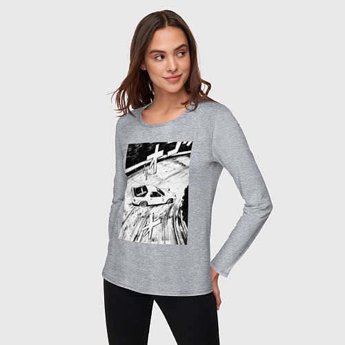 Женский лонгслив Mazda RX-7 гоночный стиль / Меланж – фото 3