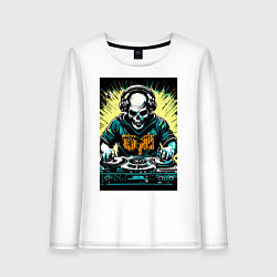 Женский лонгслив Диджей скелет