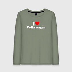 Лонгслив хлопковый женский I love Volkswagen, цвет: авокадо