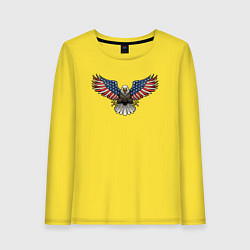 Лонгслив хлопковый женский Орёл - США, цвет: желтый