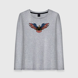 Лонгслив хлопковый женский USA eagle, цвет: меланж