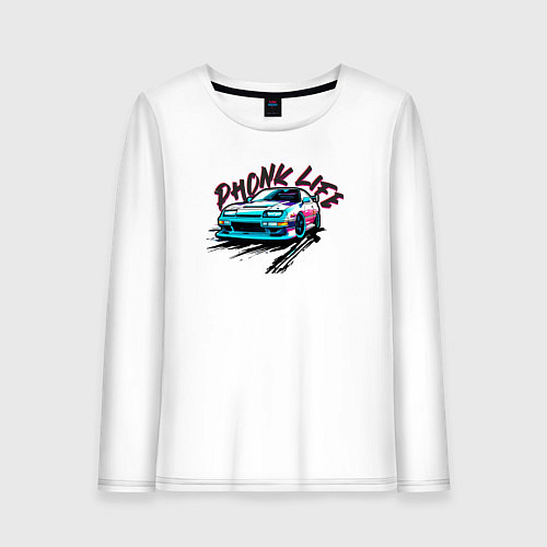 Женский лонгслив Phonk life чёрный / Белый – фото 1