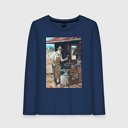Лонгслив хлопковый женский Металлург, цвет: тёмно-синий