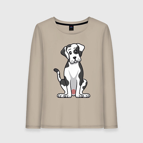 Женский лонгслив Милый дог / Миндальный – фото 1
