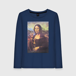 Женский лонгслив Мона Лиза с кальяном
