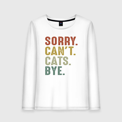 Женский лонгслив Извини не могу коты пока / Белый – фото 1
