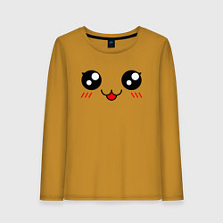 Женский лонгслив Милые чёрные глазки и улыбка