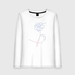 Лонгслив хлопковый женский BTS Flowers, цвет: белый