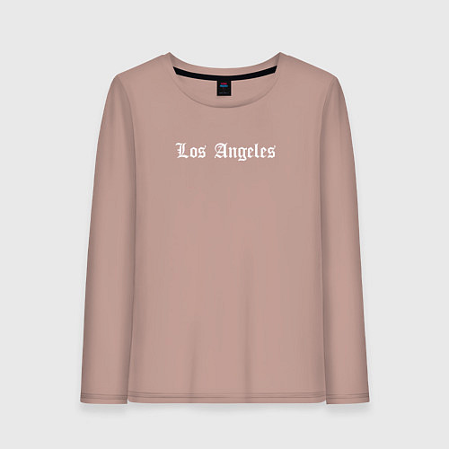 Женский лонгслив Los Angeles white / Пыльно-розовый – фото 1
