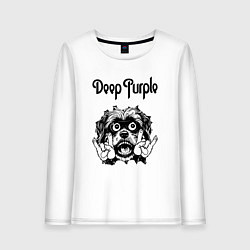 Лонгслив хлопковый женский Deep Purple - rock dog, цвет: белый