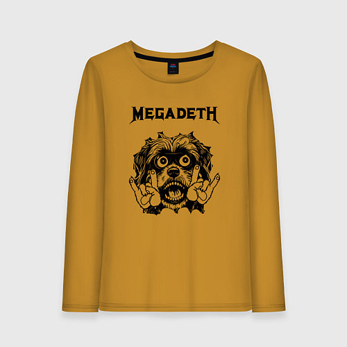 Женский лонгслив Megadeth - rock dog / Горчичный – фото 1