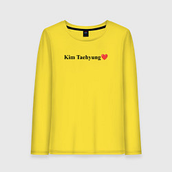 Лонгслив хлопковый женский BTS Kim Tae-hyung, цвет: желтый