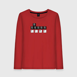Лонгслив хлопковый женский Wasted times, цвет: красный