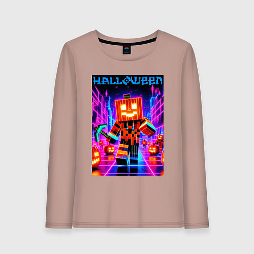 Женский лонгслив Halloween is coming - neon glow collaboration / Пыльно-розовый – фото 1