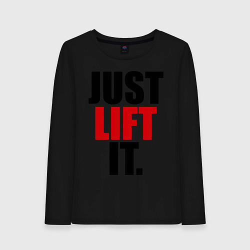 Женский лонгслив Just lift it / Черный – фото 1