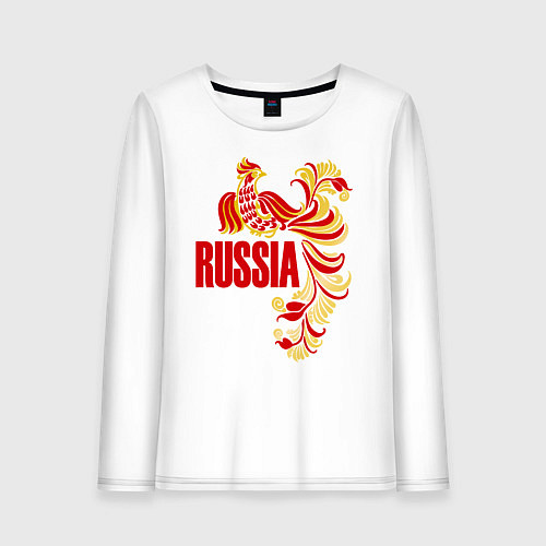 Женский лонгслив Russia / Белый – фото 1