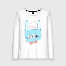 Лонгслив хлопковый женский Sweet bunny, цвет: белый