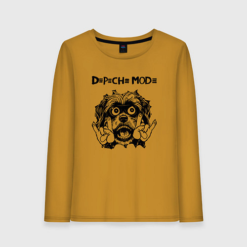 Женский лонгслив Depeche Mode - rock dog / Горчичный – фото 1