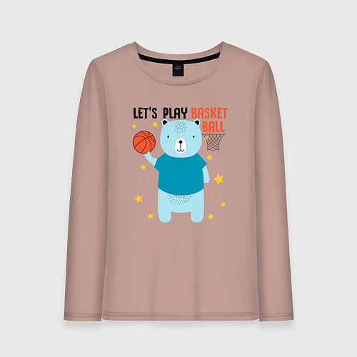 Женский лонгслив Давай сыграем в баскет / Пыльно-розовый – фото 1