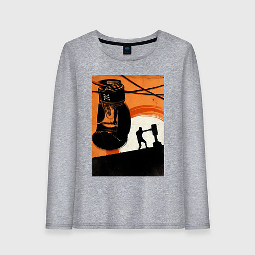 Женский лонгслив Бокс тренировка / Меланж – фото 1