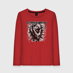 Лонгслив хлопковый женский Монохромная графика, цвет: красный