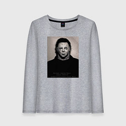 Лонгслив хлопковый женский Майкл Майерс магшот, цвет: меланж