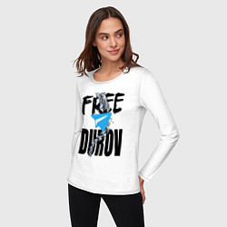 Лонгслив хлопковый женский Free Durov - Телеграм разрывает цепь, цвет: белый — фото 2