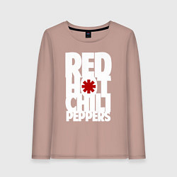 Лонгслив хлопковый женский RHCP - title and logo, цвет: пыльно-розовый
