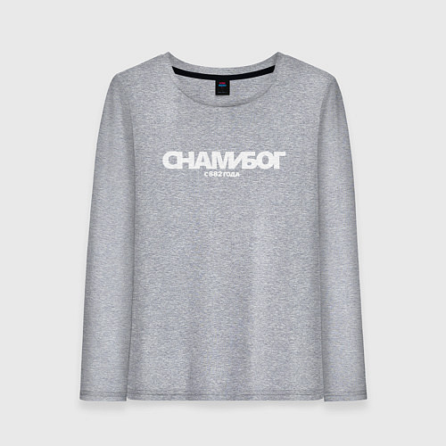 Женский лонгслив Надпись: с нами Бог с 882 года / Меланж – фото 1