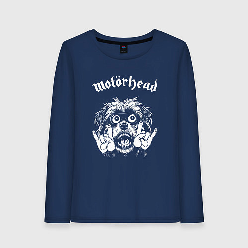 Женский лонгслив Motorhead rock dog / Тёмно-синий – фото 1
