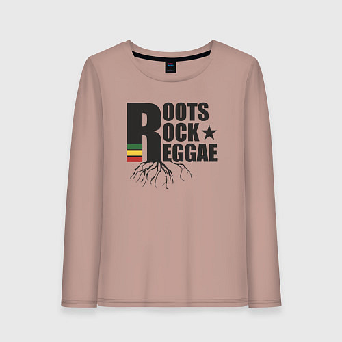 Женский лонгслив Корни рок регги / Пыльно-розовый – фото 1