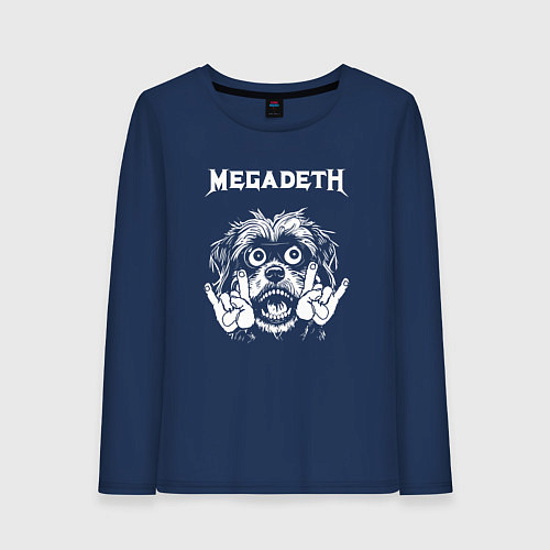 Женский лонгслив Megadeth rock dog / Тёмно-синий – фото 1